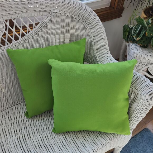 Square Throw Pillows Set 16" x 16" Mt. Dew Kiwi Green Color Home Decor Set Of 2 - Picture 7 of 7